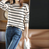 Women's Spring New Sweater Striped Color Matching