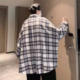 Модная рубашка с длинными рукавами в клетку для мужчин