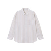 Men's striped long sleeve shirt made of textured fabric "Early Autumn"