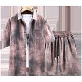 Plus-sized Casual Shirt Shorts Loose Two-piece Suit