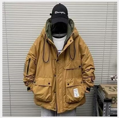 Men's Workwear Multi-pocket Loose Reversing Cotton Jacket Outdoor Hooded Warm Men's Workwear Multi-pocket Loose Reversing Cotton Jacket Outdoor Hooded Warm