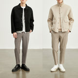 Двусторонняя шерстяная куртка мужская короткая