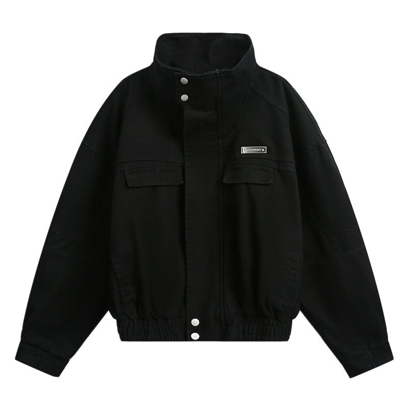 Стиль одежды Состаренный воротник-стойка Мужское новое уличное пальто