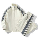 Sports Men's Trendy Handsome Casual Stand Collar Top And Trousers Two-piece Set