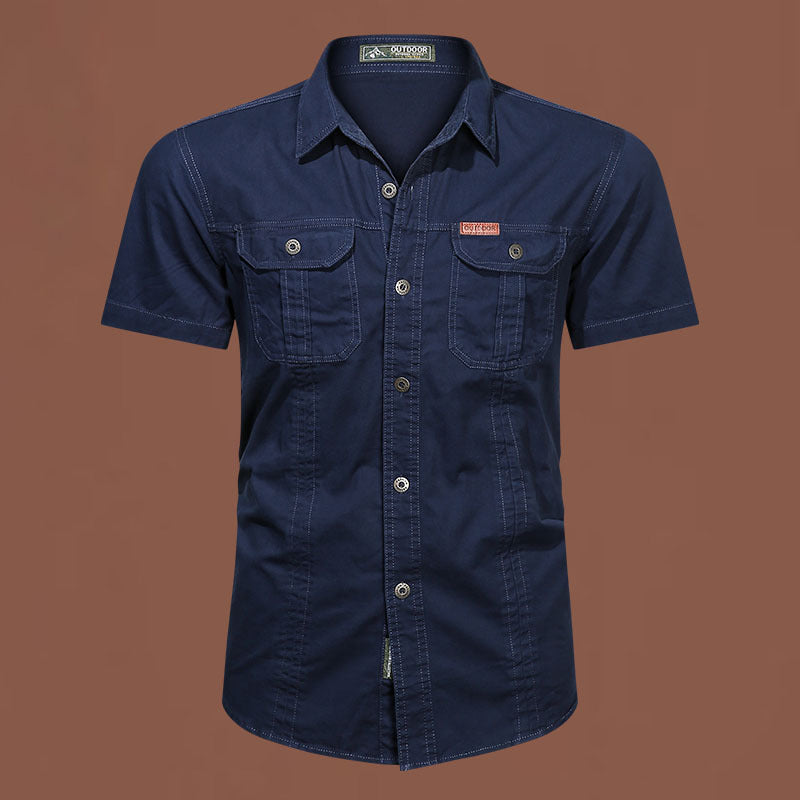 Workwear Short Sleeve Cotton Work Clothes Shirt Outdoor Loose Men's Shirt Workwear Short Sleeve Cotton Work Clothes Shirt Outdoor Loose Men's Shirt