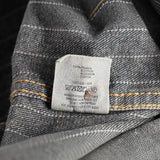 Men's British Retro Black Gray Striped Denim Shirt
