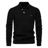 Men's High Quality Business Stand Collar Sweater Solid Color Casual Sweater