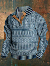 4-Button Fashion Brand Casual Mens Printed Pullover Sweatshirt