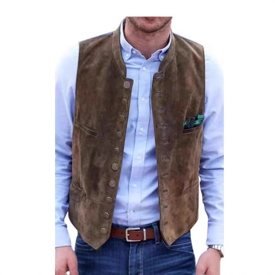 Men's European And American Retro Velvet Multi-button Casual Vest Coat Men's European And American Retro Velvet Multi-button Casual Vest Coat