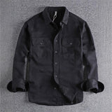 Рубашка для рабочей одежды Simple Lapel Art, мужская, стираная, дышащая, удобная, универсальная, молодежная, с длинным рукавом