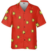 Men's Acetate Short Sleeve Shirt Elastic Print Shirt