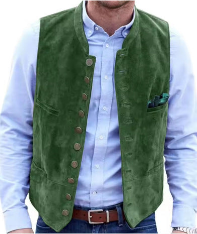 Men's European And American Retro Velvet Multi-button Casual Vest Coat Men's European And American Retro Velvet Multi-button Casual Vest Coat