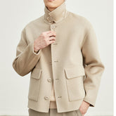 Reversible wool jacket men's short