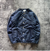 Denim coat without collar with cotton lining, loose