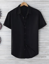 Men's Loose Plain Short Sleeve Shirt