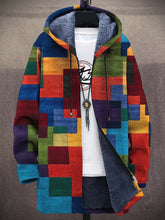 Men's Casual Zip-Up Cardigan Jacket with Hood and Cotton Lining