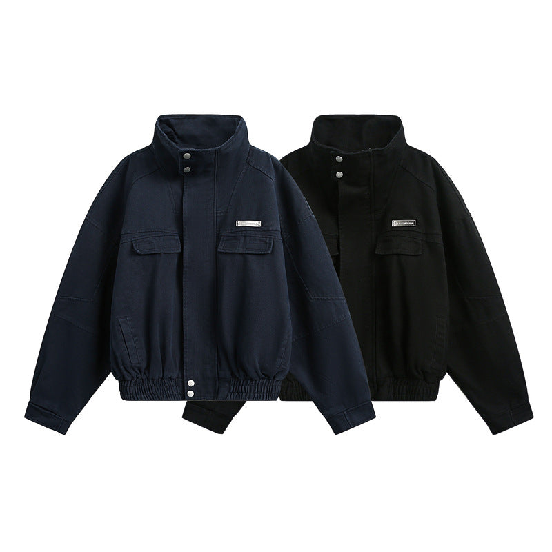 Стиль одежды Состаренный воротник-стойка Мужское новое уличное пальто Стиль одежды Состаренный воротник-стойка Мужское новое уличное пальто