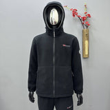 Куртаи изолятсионии мардона бо кулоҳ ва матои матои пашми гарм ба хунук тобовар, матои гарм