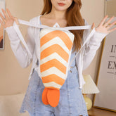 Shrimp Sushi Plush Toy Children Backpack Messenger Bag