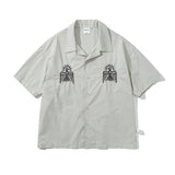 Summer Fashion Brand Retro Shirt With Funny Embroidery For Leisure