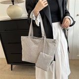 Canvas Ins Style Niche Large Capacity Handbag For Women