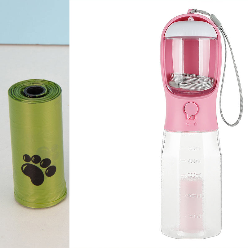 Portable Cat Dog Water Bottle Food Feeder Drinker Poop Dispenser 3 In 1 Leak-proof Multifunctional Dog Water Bottle Pet Products Portable Cat Dog Water Bottle Food Feeder Drinker Poop Dispenser 3 In 1 Leak-proof Multifunctional Dog Water Bottle Pet Products