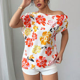 Vacation Style Short-sleeved Shirt Women's Pullover