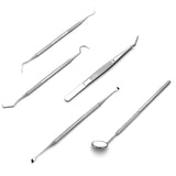 Stainless Steel Dental Tools Suit Oral Mirror 5-piece Set Tooth Care Cleaning
