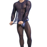 Mesh Breathable Men's Sports Suit Long-sleeved Trousers