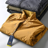 Мужская ветрозащитная водонепроницаемая бархатная теплая куртка с воротником-стойкой