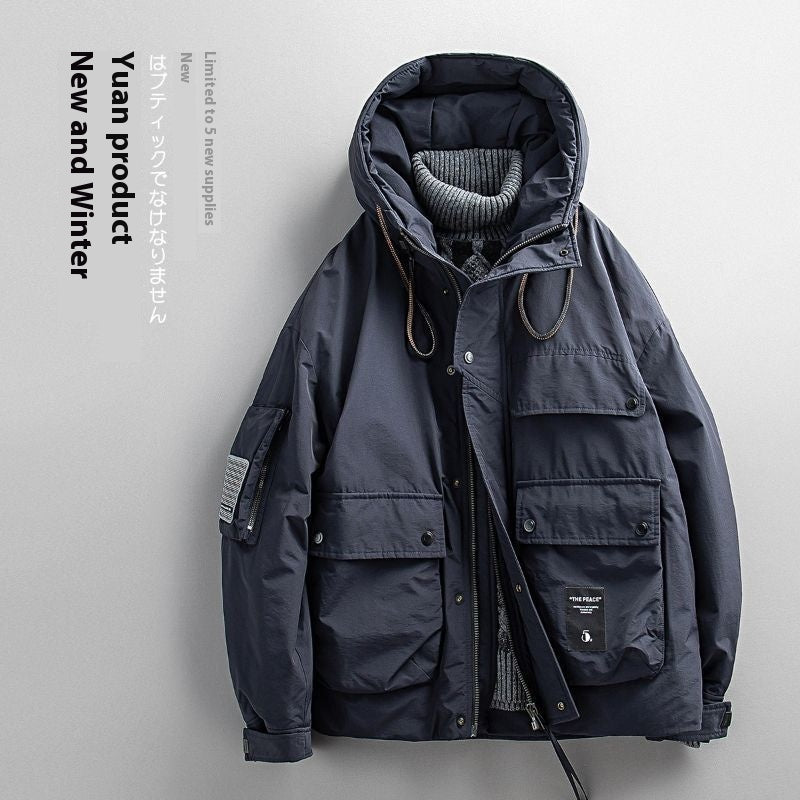 Men's Workwear Multi-pocket Loose Reversing Cotton Jacket Outdoor Hooded Warm Men's Workwear Multi-pocket Loose Reversing Cotton Jacket Outdoor Hooded Warm