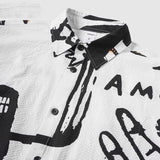Graffiti Style Digital Printed Shirt Hand Painted Autumn Winter New