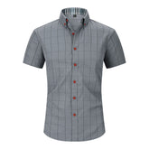 Men's Plaid Short Sleeve Anti-Wrinkle Shirt