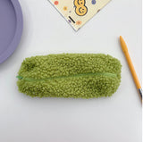 Korea Plush Pencil Case Lamb Hair Stationery Bag Avocado Green Stationery
