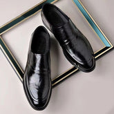 Business Formal Wear Soft Leather Soft Bottom Pointed Wedding Bridegroom Slip-on Suit Shoes