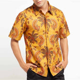 Personalized 3D Printed T-shirt Summer Short Sleeve Notch Lapel Loose Shirt Casual Streetwear Men
