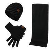 Thermal Knitting Hat Scarf And Gloves Three-piece Set