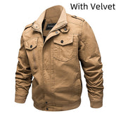 Men's Casual Cotton Tooling Jacket Plus Size