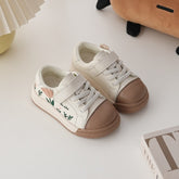 Girls Sneakers Soft Bottom Embroidered Flowers Sweet Retro
