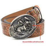 Personality Student Trendy Printing Engraving Smooth Buckle Knife Embossing Belt