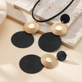 Simple Retro Metal Circle Color Matching Mosquito Coil Geometric Earrings For Women