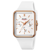 Multi Functional Square Silicone Waterproof Watch For Girls