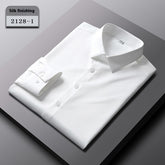 Elastic Silk Men's Long-sleeved Non-ironing Solid Color Breathable Shirt