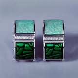 Jewelry Women Gold Purple Flower Earrings