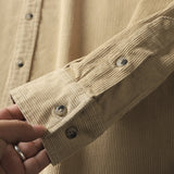 Повседневная рубашка из стираного вельвета с длинными рукавами в американском ретро-стиле