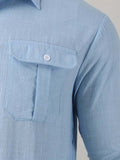 Mens Autumn Winter New Workwear Pocket Lapel Long Sleeve Shirt