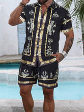 3D Digital Printing Men's Casual Loose Shirt Shorts