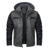 Fashionable sewn leather coat jacket