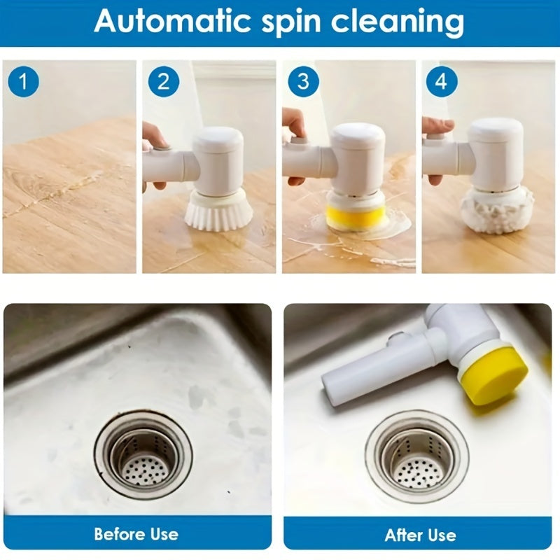 1pc Electric Spin Cleaning Brush,USB Rechargeable Handheld Kitch Cleaner Coldless Rotary Brush, Power Brush Bathroom Rechargeable Brush, Automatic Rotary Power Cleaning Brush For Cleaning 1pc Electric Spin Cleaning Brush,USB Rechargeable Handheld Kitch Cleaner Coldless Rotary Brush, Power Brush Bathroom Rechargeable Brush, Automatic Rotary Power Cleaning Brush For Cleaning