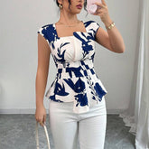 Vacation Style Slim Sleeveless Square Collar Pullover Top Women's Clothing